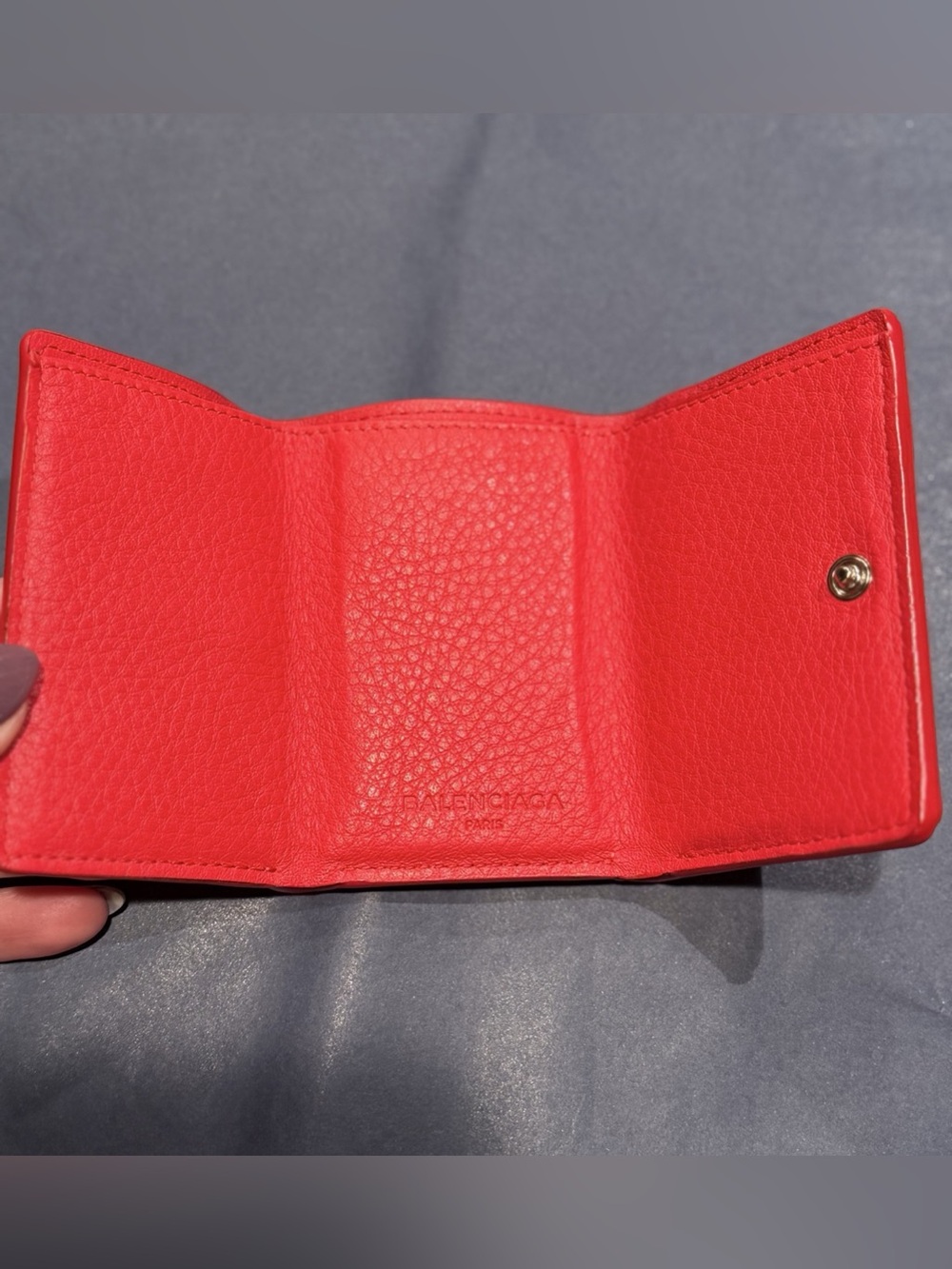 Authentic Balenciaga Red Leather Envelope Papier Wallet with Original Dusty Incl - Picture 8 of 11